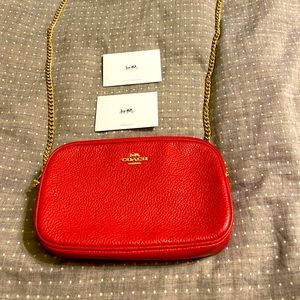 Coach gold chain small purse